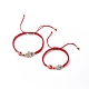 Set di braccialetti con perline intrecciate a doppio filo di nylon regolabili BJEW-JB08741-7
