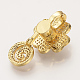 Brass Micro Pave Cubic Zirconia Magnetic Clasps ZIRC-S058-05G-2