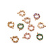 Bijoux pandahall 10pcs 5 couleurs en laiton micro pave breloques en zircone cubique KK-PJ0001-23-2