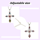 Anattasoul 2 pièces 2 couleurs strass coeur croix pendentif colliers ensemble NJEW-AN0001-26-3