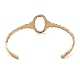 304 bracelet manchette ovale creux en acier inoxydable pour femme BJEW-D061-01G-2