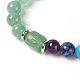 Bracelets extensibles en pierres naturelles et synthétiques avec perles d'aventurine verte BJEW-E354-E08-2