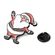 クリスマステーマのエナメルピン  バックパックの服のための電気泳動黒メッキ合金バッジ  サンタクロース  30.5x30x1.5mm JEWB-A014-01A-3