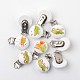 Dyed Animal Pattern Half Round Printed Wooden Baby Pacifier Holder Clips WOOD-K004-M15-1
