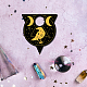 ミニウッドクリスタルボールディスプレイベース  水晶球の陳列台  タロットテーマ  ヘビ  猫の頭  三角形と花  ブラック  60~160x73~100x5mm  4個/セット DJEW-WH0021-009-6