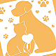 BENECREAT 12x12inch Cat Dog Painting Stencils DIY-WH0391-0085-4