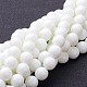 Synthétiques agate perles blanches de brins G-D419-10mm-01-1