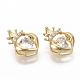 Brass Micro Pave Clear Cubic Zirconia Charms ZIRC-T011-20G-NF-2