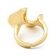 Twist Wave Rack Plating Brass Open Cuff Rings for Women RJEW-G294-07G-3