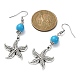 Boucles d'oreilles pendantes en alliage sur le thème de l'océan avec perles turquoise synthétiques EJEW-JE05447-3