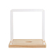 透明アクリル製野球ディスプレイボックス  木製ベース付きキューブ野球ケース  シングルボールホルダー用  透明  11.5x11.5x11.2cm ODIS-WH0030-58-4
