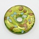 Green Handmade Gold Foil Glass Disc Pendants X-SLSP31-1-2
