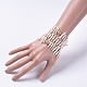 Natural Baroque Pearl Keshi Pearl Wrap Bracelets BJEW-JB04932-4