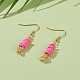 Polymer Clay Heishi Beads Dangle Earrings EJEW-JE04456-01-2