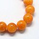 Chapelets de perles de pierres en jade jaune teinte X-G-R271-4mm-Y08-2