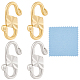 BENECREAT 4Pcs 2 Colors Sterling Silver S-Hook Clasps with 925 Stamp FIND-BC0005-14B-1