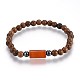 Wood Beads Stretch Bracelets BJEW-JB03972-M-2