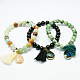 Round Natural & Synthetic Mixed Stone Charm Bracelets BJEW-D391-M-3