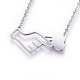 304 Stainless Steel ASL Pendant Necklaces NJEW-H491-05-3