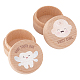 2 Uds. Cajas de almacenamiento de dientes de hoja caduca de madera redonda de 2 estilos CON-FG0001-09-1