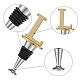 CREATCABIN Wine and Beverage Bottle Stoppers with Golden L Reusable Made of Alloy And Silicone Saver Sealer Decorative Stoppers for Bar Kitchen Valentines Day Wedding FIND-WH0076-36-01L-5