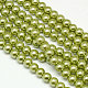 Brins de perles rondes en verre teinté écologique HY-A002-10mm-RB066-1