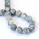 Chapelets de perle ronde en pierre de soie noire/pierre nette X-G-E334-8mm-25-3