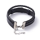(vente d'usine de fêtes de bijoux) bracelets multi-brins de cordon en cuir rétro unisexe BJEW-JB04862-05-3