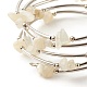 5-петлевые женские браслеты с бусинами из натурального белого лунного камня BJEW-JB01517-08-5