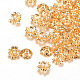 マルチ花弁真鍮ビーズキャップ  花  ライトゴールド  6x2.5mm  穴：1mm X-KK-R037-77KC-1