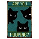 Creatcabin Schild mit schwarzer Katze AJEW-WH0157-727-1