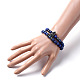 Natural Lapis Lazuli(Dyed) Stretch Beaded Bracelets Sets BJEW-JB05173-01-4