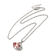 Halskette mit Herzanhänger aus Kunstharz und Singapurketten NJEW-C003-01C-2