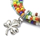 Bracelets de chaîne multi-boucles en perles de rocaille de verre BJEW-TA00339-03-2