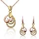 Real Gold & Rose Gold PlatedEco-Friendly Tin Alloy Czech Rhinestone Party Jewelry Sets SJEW-BB10974-03RG-1