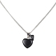 Set di 2 collane con ciondolo a forma di cuore in pietra nera naturale e opalite NJEW-JN04437-4