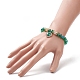 Bracelet extensible en perles de verre avec breloque cœur en alliage strass pour femme BJEW-JB09142-3