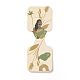 折り紙ジュエリーディスプレイカード  ネックレス用ジュエリーホルダーカード  ブレスレット  ヘアゴムの収納  女性の模様  ベージュ  4.5x3.4x0.08cm  穴：16x8mm DIY-B061-07E-1