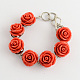 Rose Flower Synthetic Coral Link Bracelets BJEW-S102-03-3