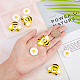 Sunnyclue 1 boîte de 10 perles en silicone en forme d'abeille SIL-SC0001-08-3