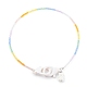 Collane di perline di vetro placcate personalizzate arcobaleno NJEW-JN03410-05-1