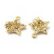Brass Micro Pave Clear Cubic Zirconia Charms KK-H460-18G-2