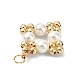 Colgantes de perlas de concha con cuentas redondas de latón PALLOY-JF02084-2
