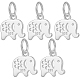Beebeecraft 1 Box 5Pcs Elephant Pendant Charms Sterling Silver Lucky Elephant Charm with Loop for DIY Necklace Jewelry Making STER-BBC0002-20-1