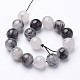 Chapelets de perles en quartz rutile noir naturel X-G-D295-12mm-4