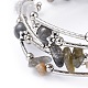 Cinq boucles de bracelet en labradorite naturelle et pierre de lune BJEW-JB04488-04-2