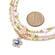 3 Uds. Conjunto de collares con cuentas de semillas de vidrio y flores de arcilla polimérica y perlas de concha de 3 estilos NJEW-JN04125-2