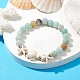Bracelets en perles de tortue turquoise synthétique teints et d'étoiles de mer BJEW-JB10062-02-2