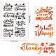 CRASPIRE Hello Autumn Pumpkin Clear Rubber Stamps Happy Thanksgiving Greeting Words Reusable Silicone Transparent Seals for Card Making DIY Scrapbooking Journaling Photo Album Decoration 6.3 x 4.3inch DIY-WH0448-0006-2