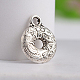 Tibetan Style Carved Donut Zinc Alloy Charms TIBEP-M039-15AS-1